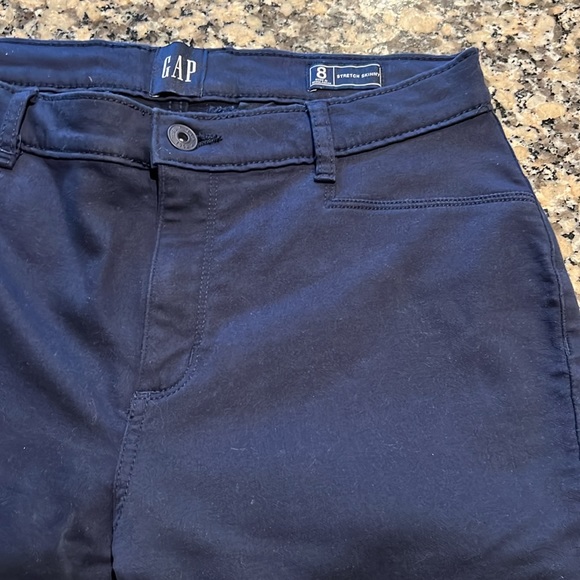 Gap blue stretch skinny jeans Sz 8 soft cotton 5 pockets - Picture 1 of 13